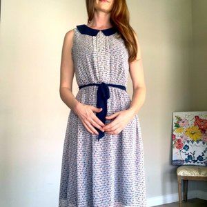 Peter Pan Collar Geometric print dress